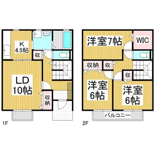 長野県松本市野溝西【テラスハウス】の間取り