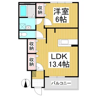 ディアハイムK【1階】の間取り