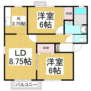 ロイヤルガーデンエリナA棟【202号室】の間取り