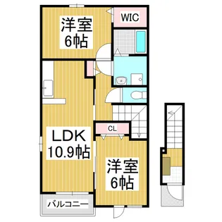 クリアネス・ボア B【201号室】の間取り