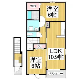 クリアネス・ボア B【202号室】の間取り