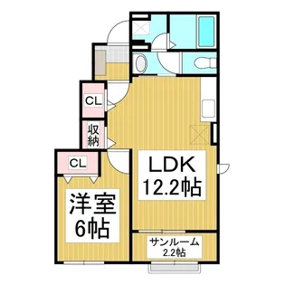 ルディアあざみ【1階】の間取り