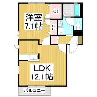 クロワール見附久保 D棟【1階】の間取り