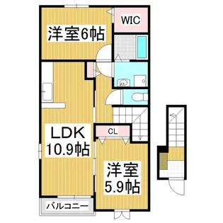 シャルモンテA【2階】の間取り