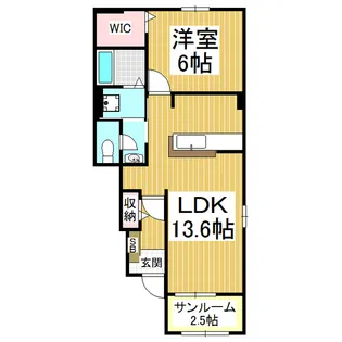 シャルモンテB【1階】の間取り