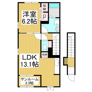 ヴィラ弁天北【2階】の間取り