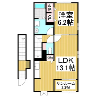 ヴィラ弁天北【2階】の間取り