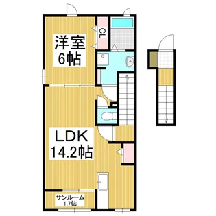 ララメゾン上二子【205号室】の間取り