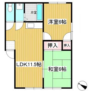 ソレイユ真田C【202号室】の間取り
