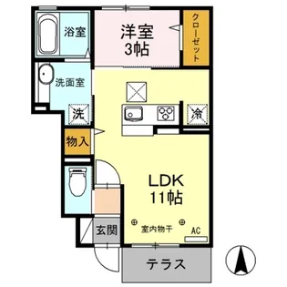 ウッドヴィレッジ【103号室】の間取り