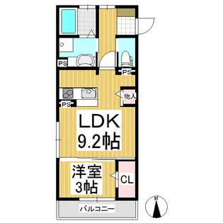 ブルーム桜町【103号室】の間取り