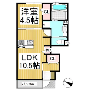 レスポワール上田【102号室】の間取り