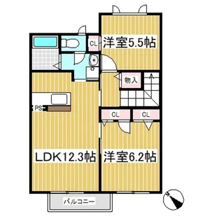 グリーン ソメヤ【202号室】の間取り