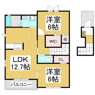 カーサ・アルバA【2階】の間取り