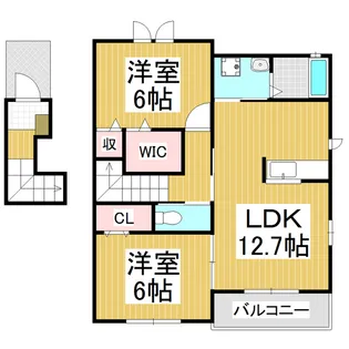カーサ・アルバB【2階】の間取り
