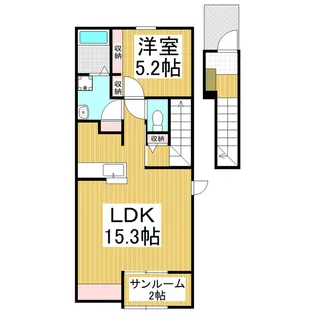 カーサ・アンジュ B【2階】の間取り