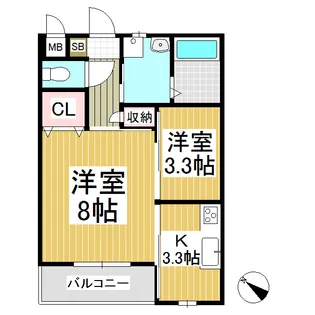 メゾンド・ラレーヌ【2階】の間取り