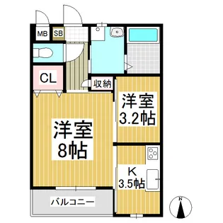 フラッツ幸A棟【1階】の間取り