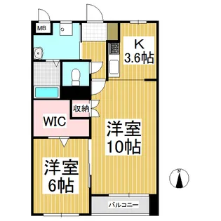 フラッツ幸B棟【2階】の間取り