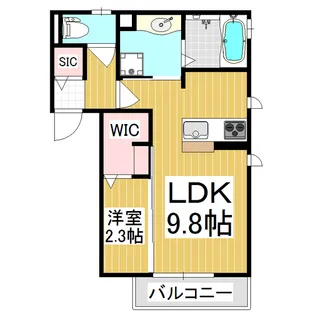 メゾン・ド・ペーシェ【201号室】の間取り