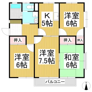 グリーンビレッジ川中島 S棟【102号室】の間取り