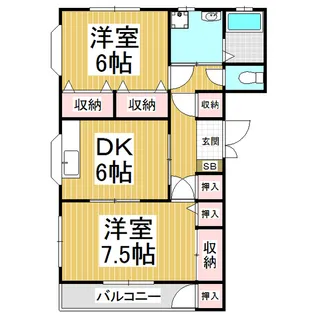 エルミタージュⅡ【202号室】の間取り