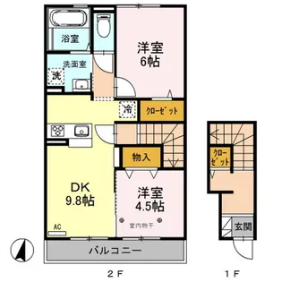 セジュール野沢【202号室】の間取り