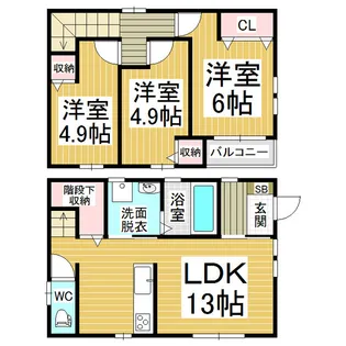 長野県松本市小屋北2丁目【一戸建】の間取り