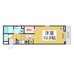 トリシア中越【1階】の間取り