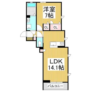 カーサ・デ・ソラーナ【203号室】の間取り