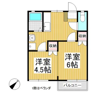 コーポどんぐり坂【101号室】の間取り