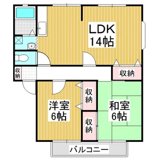 サンビレッジ明盛 C【202号室】の間取り
