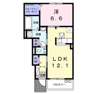 グランディールA【102号室】の間取り