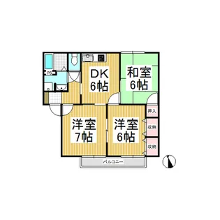アステールinそめや台B【203号室】の間取り