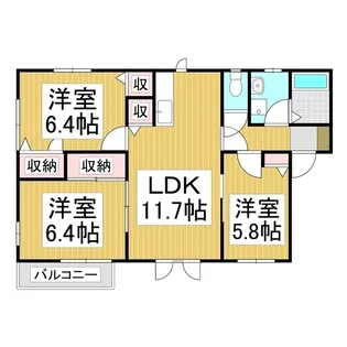 エントピアIKEDA A棟【2階】の間取り