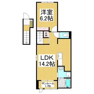 ダイヤモンドムーン【206号室】の間取り