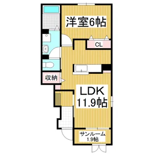 リブ ブライト パークA【1階】の間取り