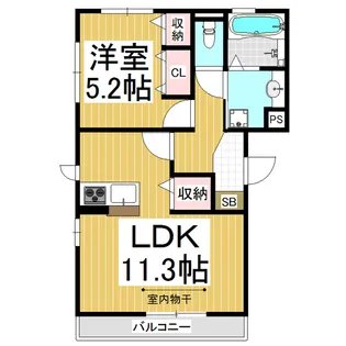 レセンテ中御所【1階】の間取り