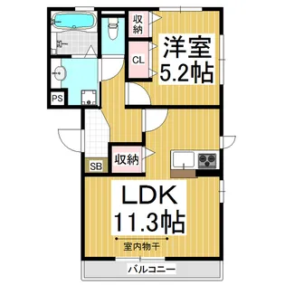 レセンテ中御所【201号室】の間取り