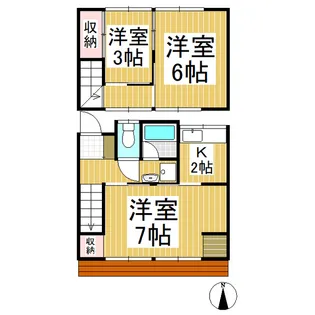長野県長野市吉田2丁目【テラスハウス】の間取り