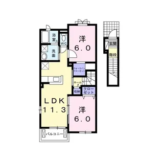 マロニエS【2階】の間取り