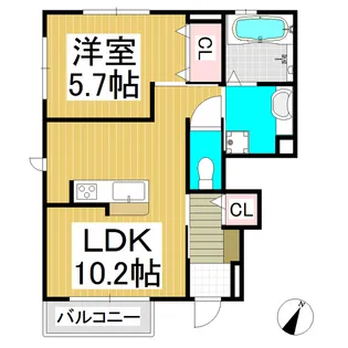 Feliz House【102号室】の間取り