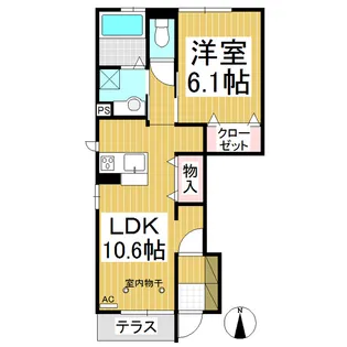 メゾンHa・Ma【1階】の間取り