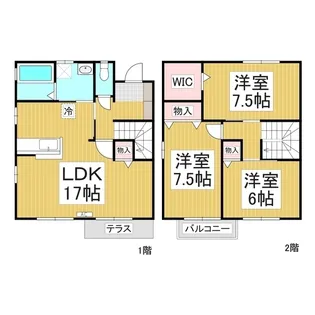 グリーンコート上松 A【2号室】の間取り
