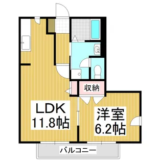 バリュージュあすか【101号室】の間取り