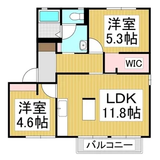 フレグランス 河原口 A棟【2階】の間取り