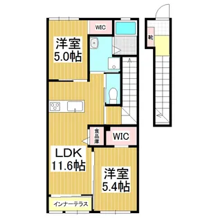 Gran LeCiel【202号室】の間取り