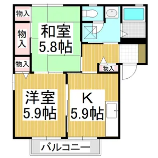 ディアスツインアイ B棟【2階】の間取り