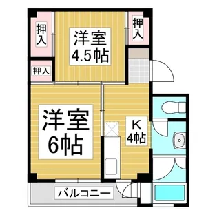 ビレッジハウス川岸 1号棟【205号室】の間取り