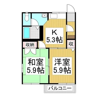 フレグランスわかば C【102号室】の間取り